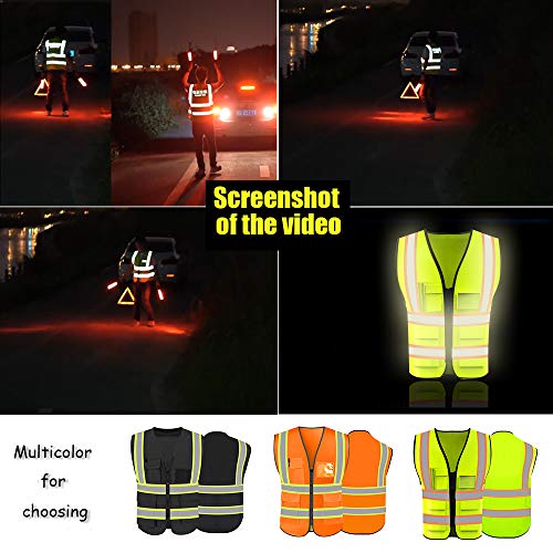 High Visibility Reflective Safety Vest Customize Logo With 5 Pocke...