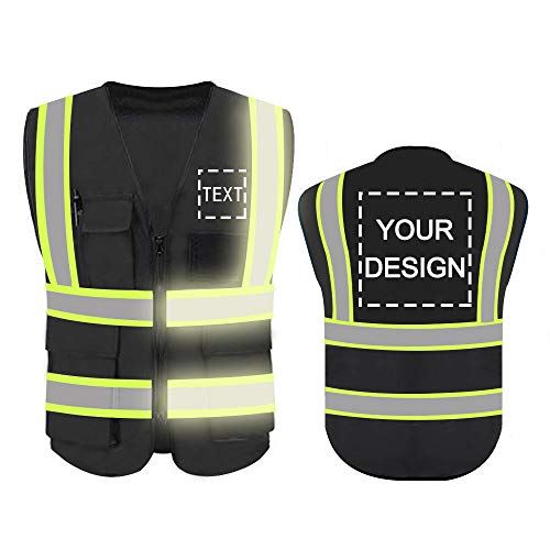 High Visibility Reflective Safety Vest Customize Logo With 5 Pocke...