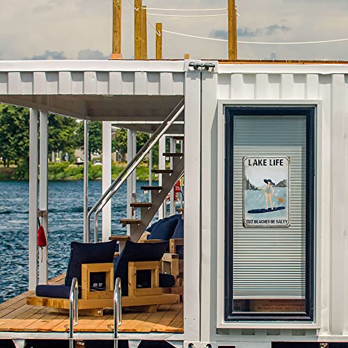 Lake House Decor Beach Decor Lake Life Retro Metal Tin Signs - Lak...