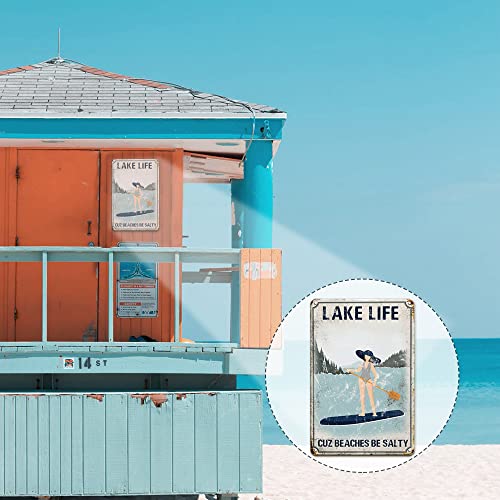 Lake House Decor Beach Decor Lake Life Retro Metal Tin Signs - Lak...