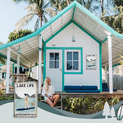 Lake House Decor Beach Decor Lake Life Retro Metal Tin Signs - Lak...