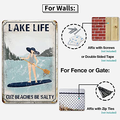 Lake House Decor Beach Decor Lake Life Retro Metal Tin Signs - Lak...