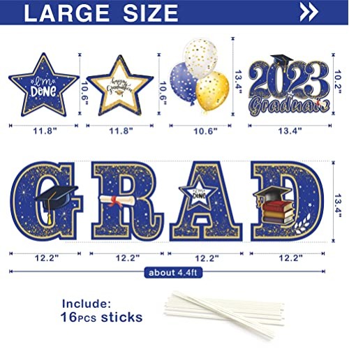 Graduation Yard Sign Decorations 2023, 8 PCS Class of 2023 graduat...
