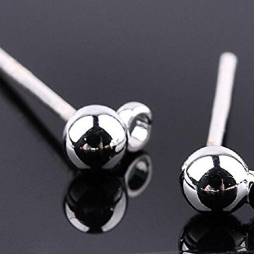 YOYOSTORE 100 Round Ball with Ring Iron Earrings Posts for Jewelry...