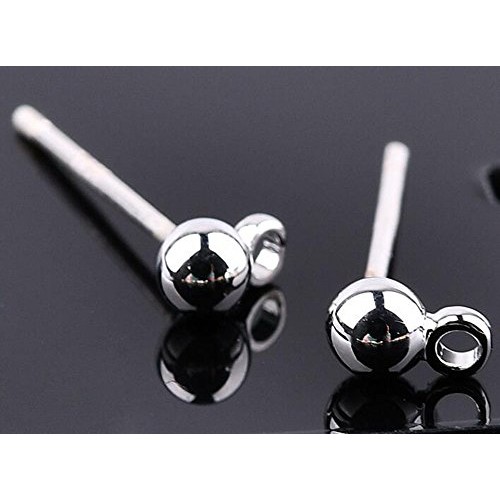 YOYOSTORE 100 Round Ball with Ring Iron Earrings Posts for Jewelry...