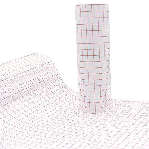 YRYM HT Clear Vinyl Transfer Paper Tape Roll-12 x 50 FT w/Alignmen...