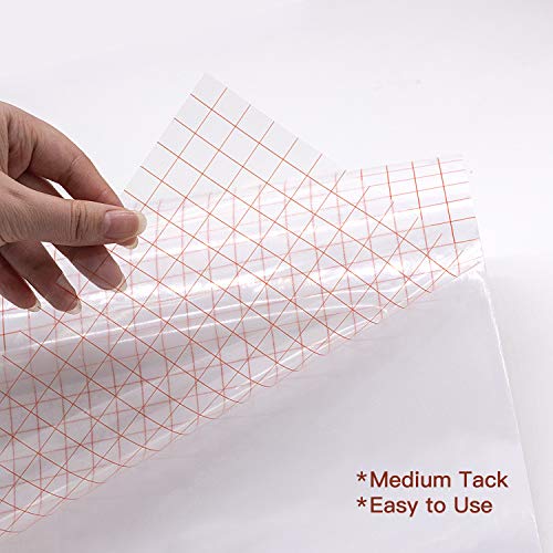 YRYM HT Clear Vinyl Transfer Paper Tape Roll-12 x 50 FT w/Alignmen...