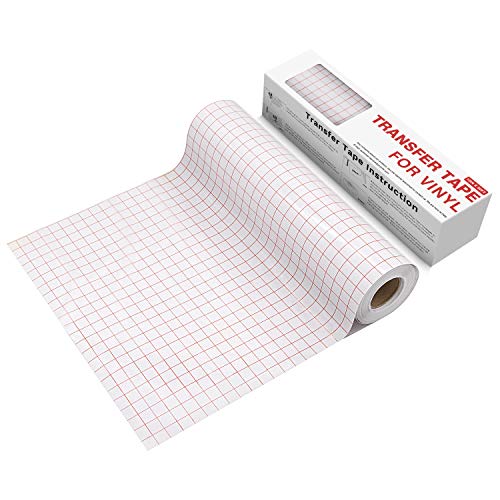 YRYM HT Clear Vinyl Transfer Paper Tape Roll-12 x 50 FT w/Alignmen...
