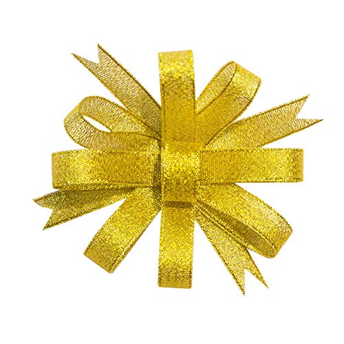 2 Rolls 50-Yards Glitter Metallic Gold Ribbon 1 inches Sparkly Org...