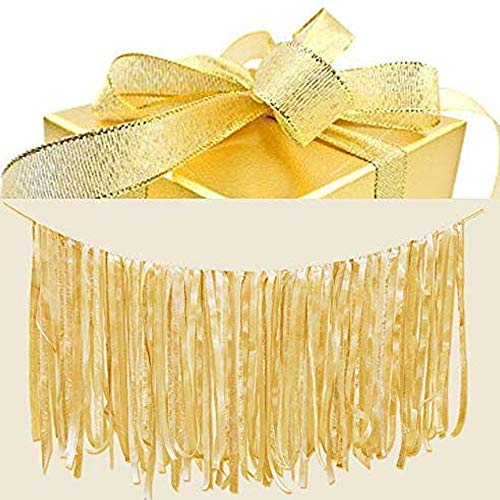 2 Rolls 50-Yards Glitter Metallic Gold Ribbon 1 inches Sparkly Org...
