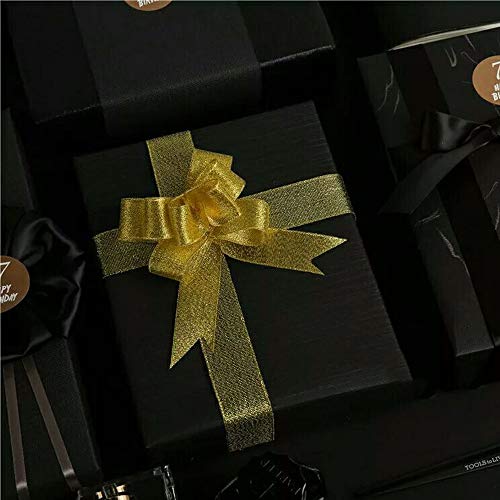 2 Rolls 50-Yards Glitter Metallic Gold Ribbon 1 inches Sparkly Org...