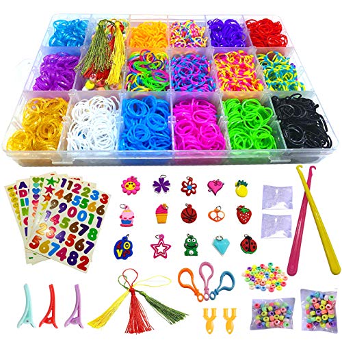 Loom Bands,Rubber Bands for Bracelet Making kit- Includes 6000+ Lo...