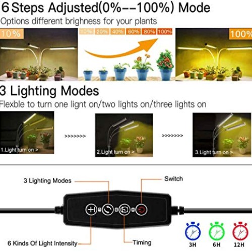 Grow Light, LED Grow Lights for Indoor Plants Full Spectrum 150W 3...