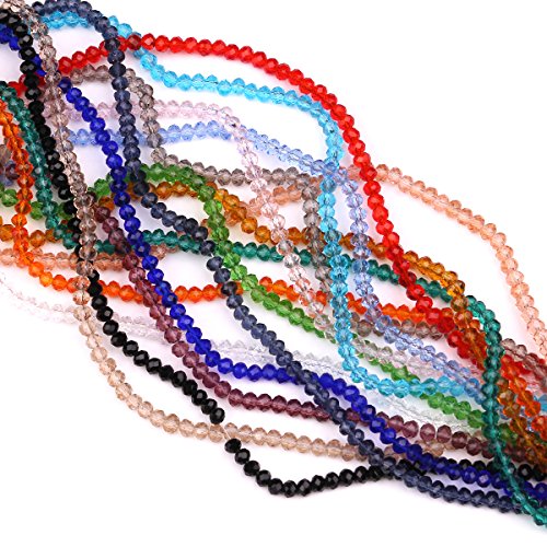 YUANZHIRUN Wholesale Faceted Glass Crystal Beads Strand 15 Colors ...