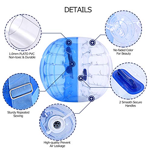 YUEBO Bumper Bubble Soccer Balls for Kids/Adults, Body Zorb Ball D...