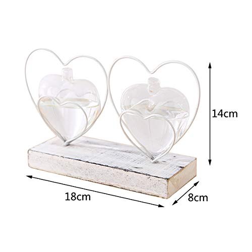 Yuema Heart Shaped Vintage Glass Vase, Cylinder Crystal Clear Terr...
