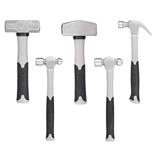 5-Piece Hammer Set With Fiberglass Handle16 oz Ball Pein Hammer, ...