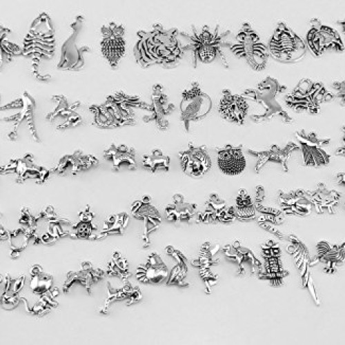 yueton Approx 60pcs DIY Assorted Animal Pattern Pedants Charms for...