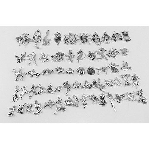 yueton Approx 60pcs DIY Assorted Animal Pattern Pedants Charms for...