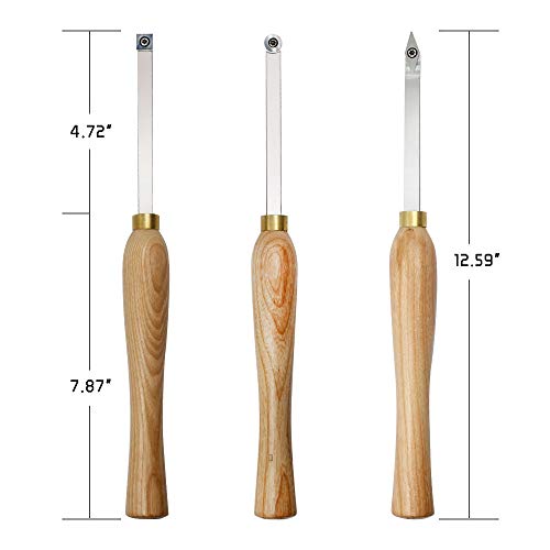 YUFUTOL Carbide Woodturning Tool Mini Size 3 Piece Set Includes ...