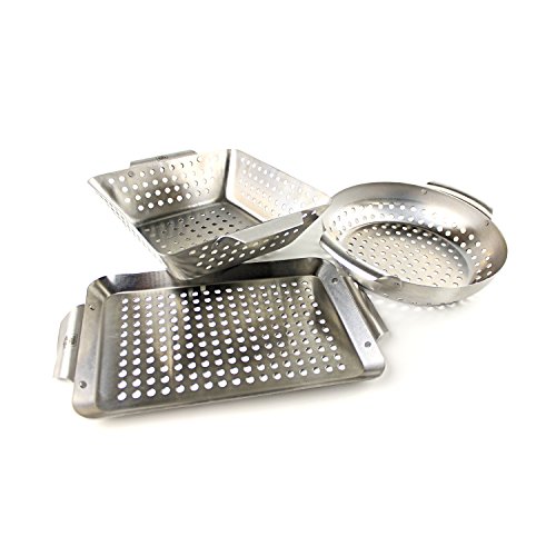 Yukon Glory Set of 3 Professional Barbecue Mini Grilling Basket Se...