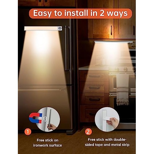 72 Led Under Cabinet Lights,11.8inch 3 Colors Motion Sensor Light,...