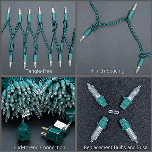 UL Certified Warm White LED Christmas String Lights, 66 Feet 200 L...