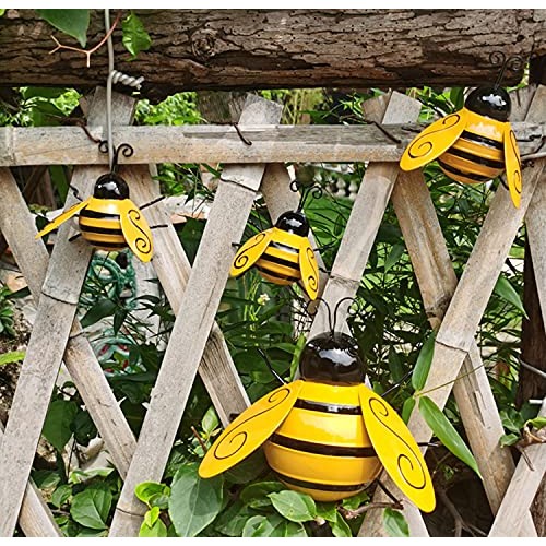 Yungeln Metal Wall Art, 4PCS Bumble Bee Decor, 3D Iron Art Sculptu...
