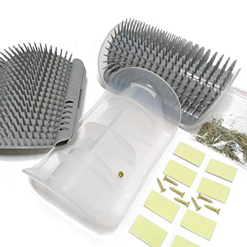 yuntop 2 Pack Softer Cat Corner Self Groomer with Catnip Wall Corn...