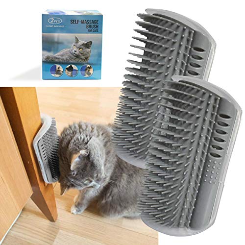 yuntop 2 Pack Softer Cat Corner Self Groomer with Catnip Wall Corn...