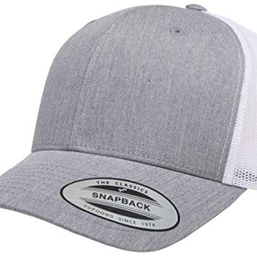 YUPOZ YP Classics Retro Trucker Cap 2-Tone, Heather/White, OSFA