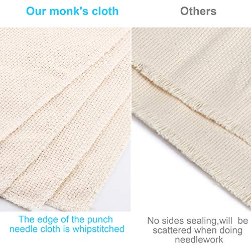 Monks Cloth,Punch Needle Cloth Fabric Embroidery Fabric Needlework...
