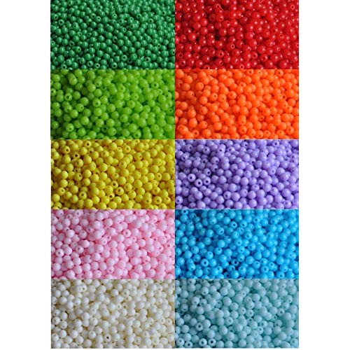 Yuren 2000 Pieces of Bulk Plastic Rainbow Opaque Mixed Color Pony ...