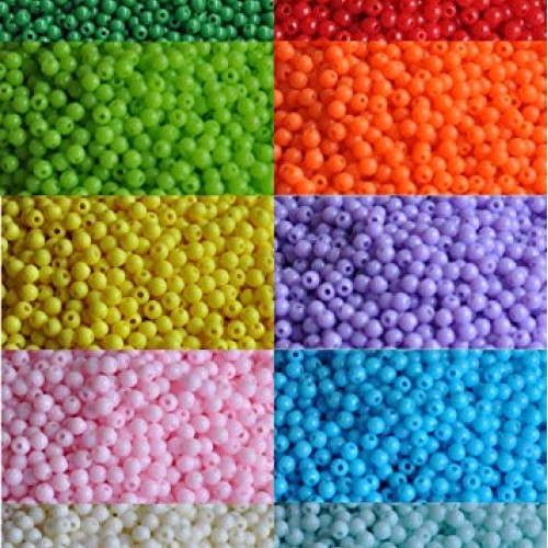 Yuren 2000 Pieces of Bulk Plastic Rainbow Opaque Mixed Color Pony ...