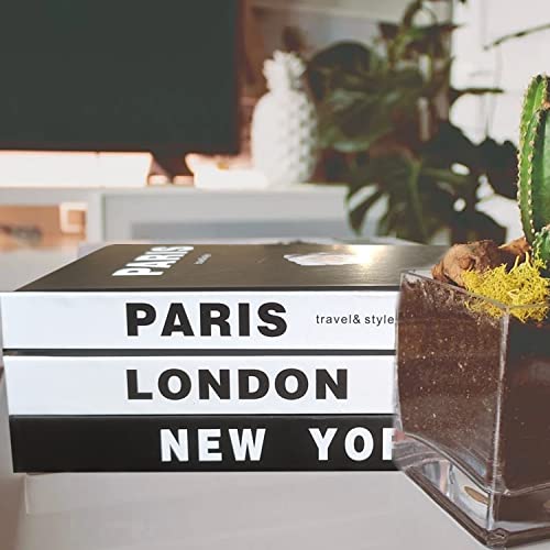 YVPSI 3 Pieces Fashion Decorative Book，Hardcover Modern Decorativ...