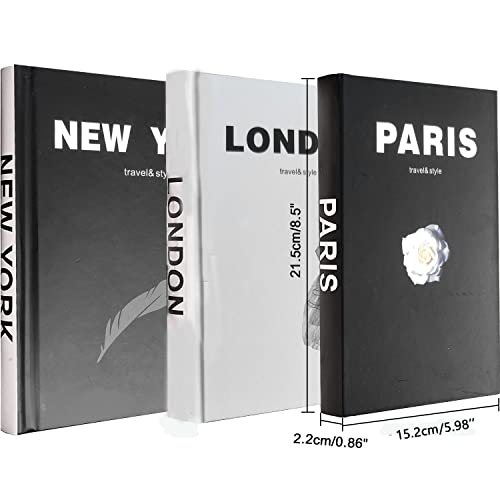 YVPSI 3 Pieces Fashion Decorative Book，Hardcover Modern Decorativ...