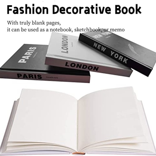 YVPSI 3 Pieces Fashion Decorative Book，Hardcover Modern Decorativ...