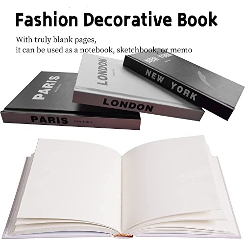 YVPSI 3 Pieces Fashion Decorative Book，Hardcover Modern Decorativ...