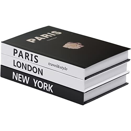YVPSI 3 Pieces Fashion Decorative Book，Hardcover Modern Decorativ...