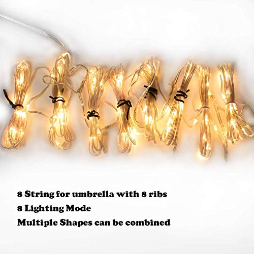 Patio Umbrella Lights 8 Lighting Mode 104 LED String Lights with R...