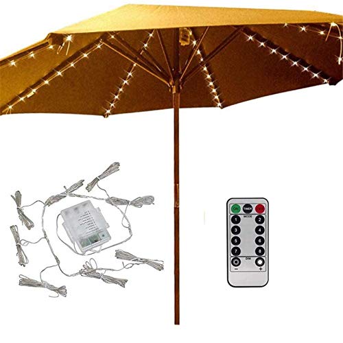 Patio Umbrella Lights 8 Lighting Mode 104 LED String Lights with R...