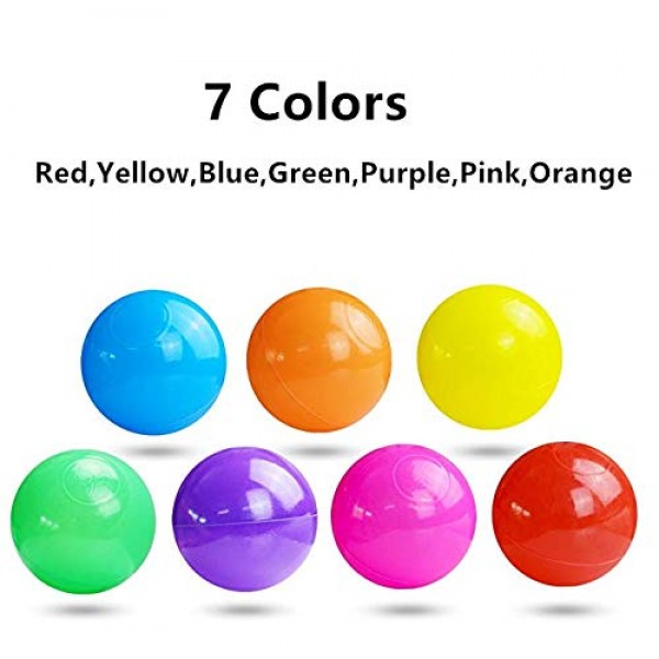 YYAO 100 pcs Ocean Pit Balls 7 Color Baby Toys Balls,2.17 inch Pht...