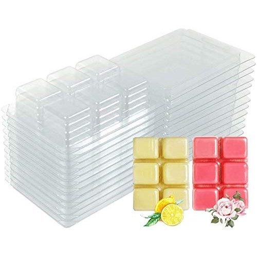 YYCH Wax Melt Molds - 100 Packs Clear Empty Plastic Wax Melt Clams...