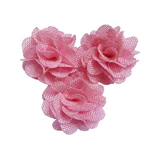 YYCRAFT 15pcs Burlap Flower Roses,3D Fabric Flowers for Headbands ...