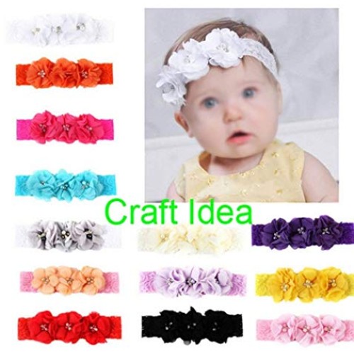 YYCRAFT 20 Pieces 2 Chiffon Flower with Rhinestone Pearl for Wedd...