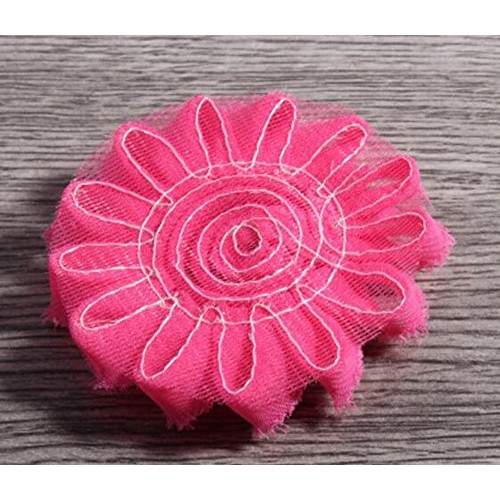 YYCRAFT 30 pieces Shabby Flowers - Chiffon Fabric Roses - 2.5 - S...