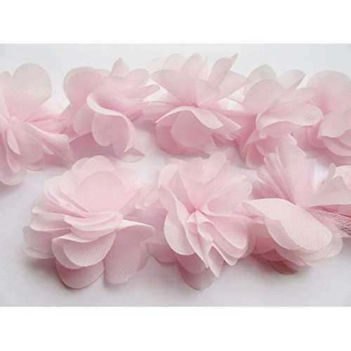 YYCRAFT 5 Yards 2.5 3D Chiffon Flower Lace Trims Bridal Bouquets ...