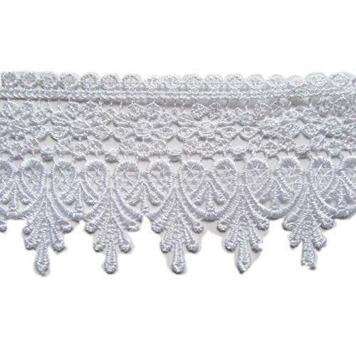 YYCRAFT 5 Yards White Lace Edge Trim Wedding Applique DIY Sewing C...