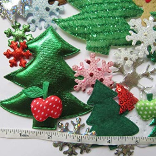 YYCRAFT Assorted 50pcs Christmas Padded Applique Patches for Sewin...