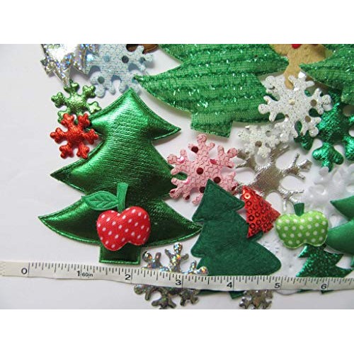 YYCRAFT Assorted 50pcs Christmas Padded Applique Patches for Sewin...